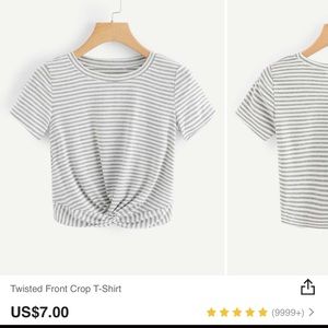 SHEIN knotted front Crop Top M